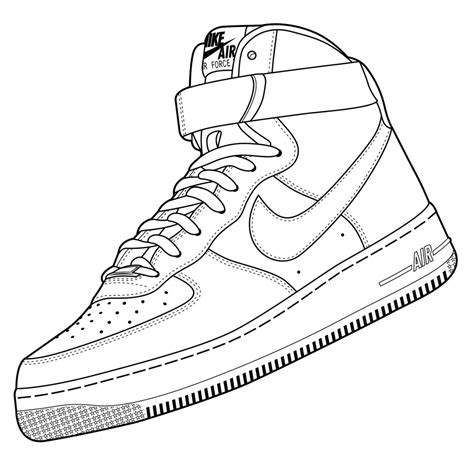 ausmalbilder nike air force|Nike Air Force 1 Coloring Pages .